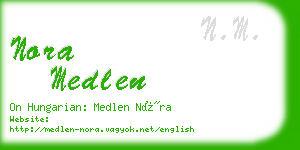 nora medlen business card